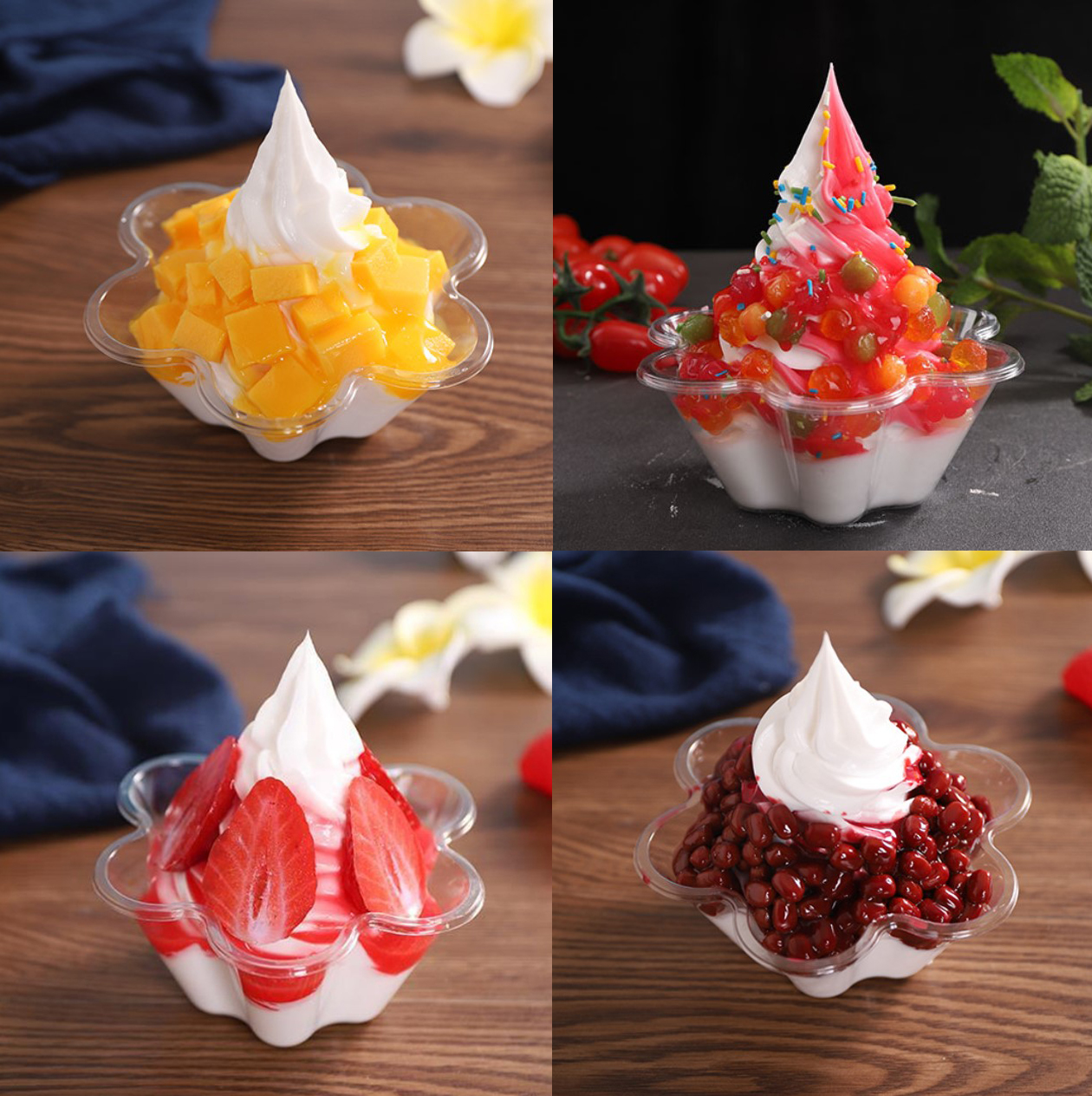 ถ้วยไอศครีม ของหวาน แพ็ค 100 ชิ้น (ไม่มีสติ๊กเกอร์แถม)