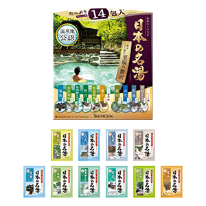 ผงแช่ออนเซน Japanese Famous Hot Springs Blissful Luxury Bath Salt เซ็ตผงแช่ออนเซน 1 กล่อง 14ซอง (30 กรัม/ซอง) จากบ่อน้ำพุร้อนชื่อดังทั่วญี่น