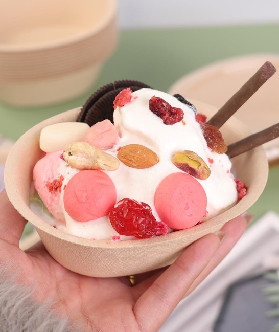 ถ้วยไอศครีม ของหวาน ขนาด 200 ml. ย่อยสลายได้ในธรรมชาติ (Biodegradable) แพ็ค 50 ชิ้น