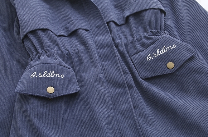 Pre190002 - PreOrder - เสื้อกันหนาว ผ้าลูกฟูก บุขนด้านใน สี น้ำเงิน / น้ำตาล / ดำ