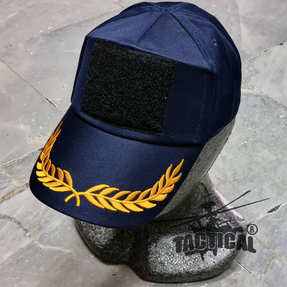 หมวกแก๊ป ซิปหลัง มีช่อ มีตีนตุ๊กแก (ดำ กรมท่า)