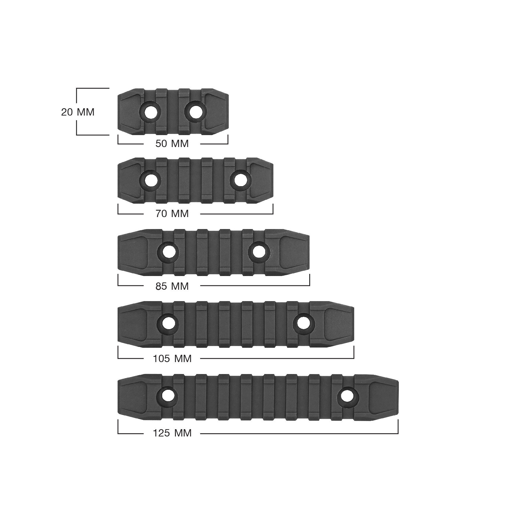 รางเสริม M-Lok Polymer (5 ชิ้น)