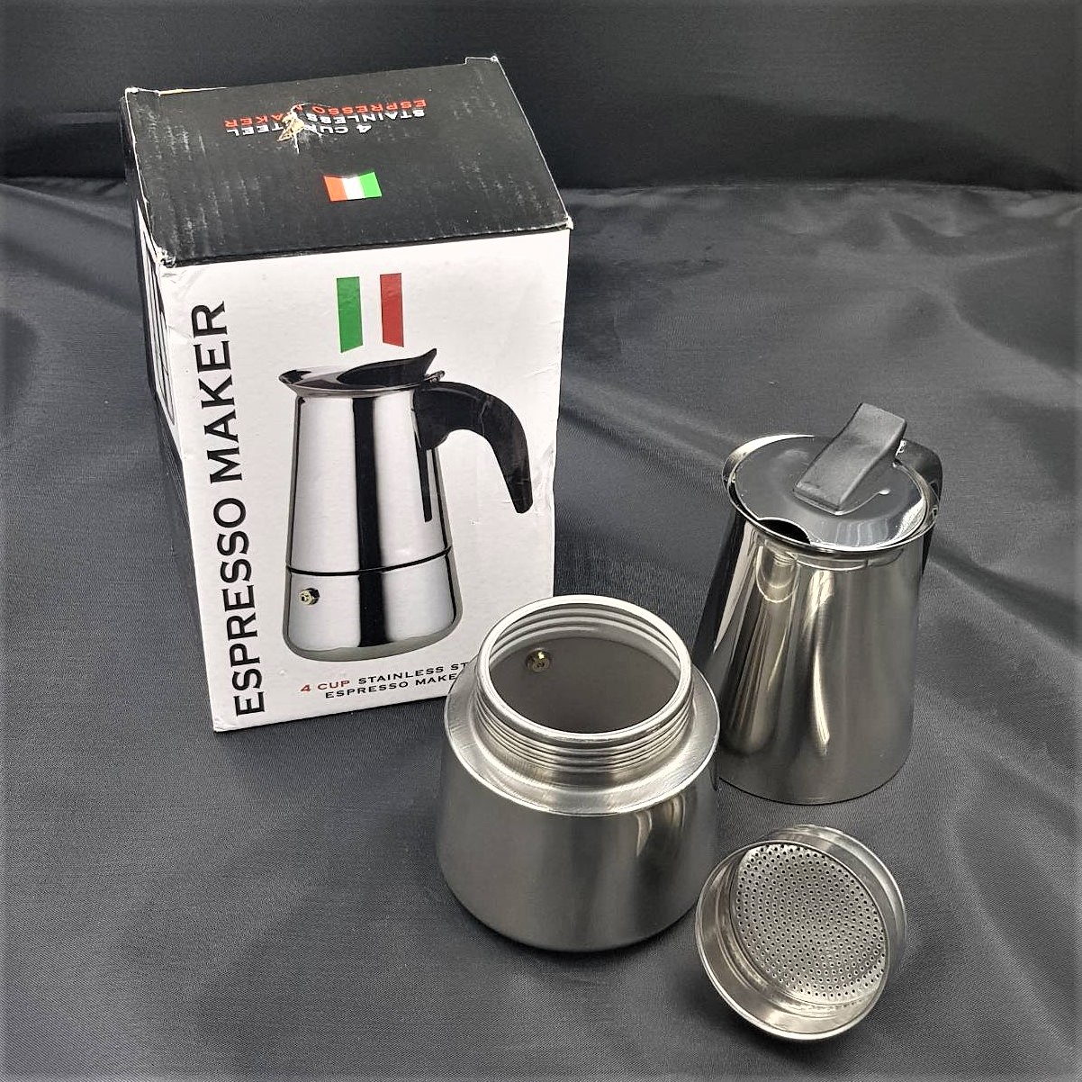 หม้อต้มกาแฟสแตนเลสขนาด 200 ml หรือ 4 CUP ESPRESSO MAKER รหัส 0944