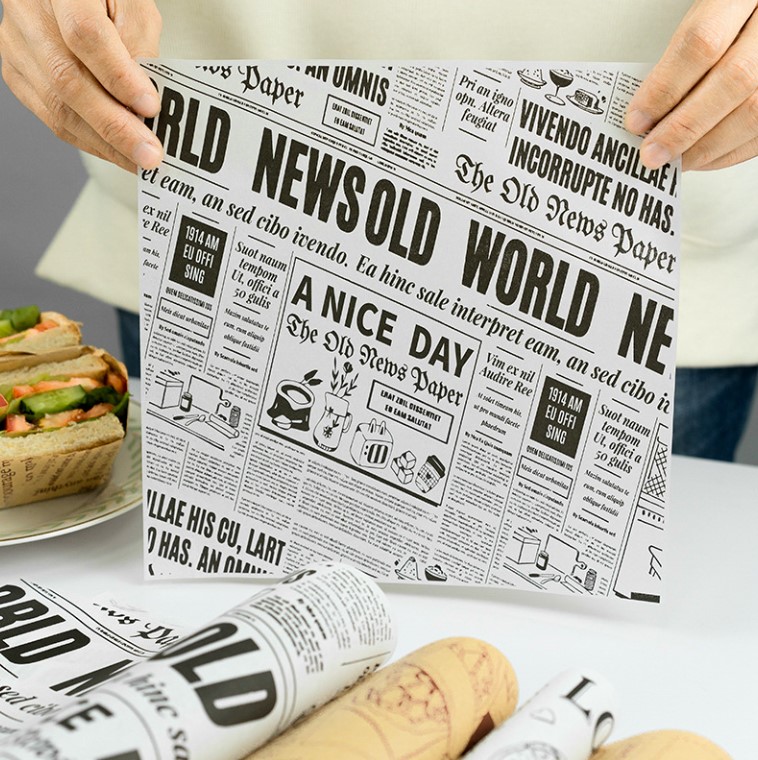 กระดาษไขรองอาหาร (Greaseproof paper) เคลือบกันน้ำ-น้ำมัน ขนาด 28x38 ซม.