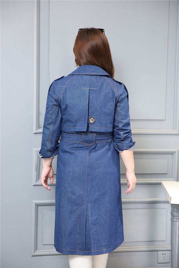 PreOrderคนอ้วน - เสื้อโค้ทยีนส์ไซส์ใหญ่ โค้ทยีนส์ตัวยาว ใส่ได้หลายโอกาส สียีนส์เข้ม