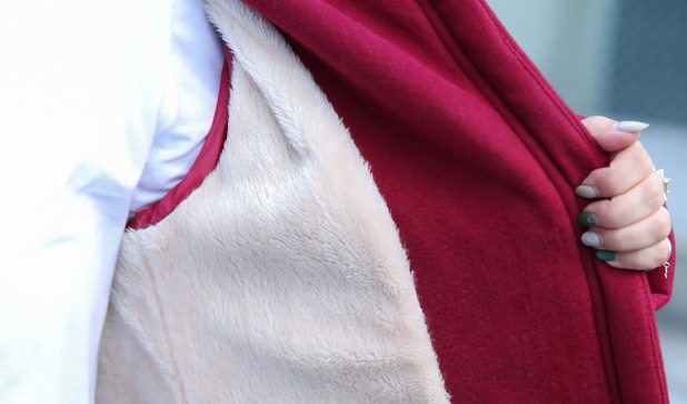 PreOrderคนอ้วน - เสื้อกันหนาว ผ้าฝ้ายโพลิเอสเตอร์ บุหนังสัตว์ สี : ไวน์แดง / ดำ / เหลือง / ม่วง