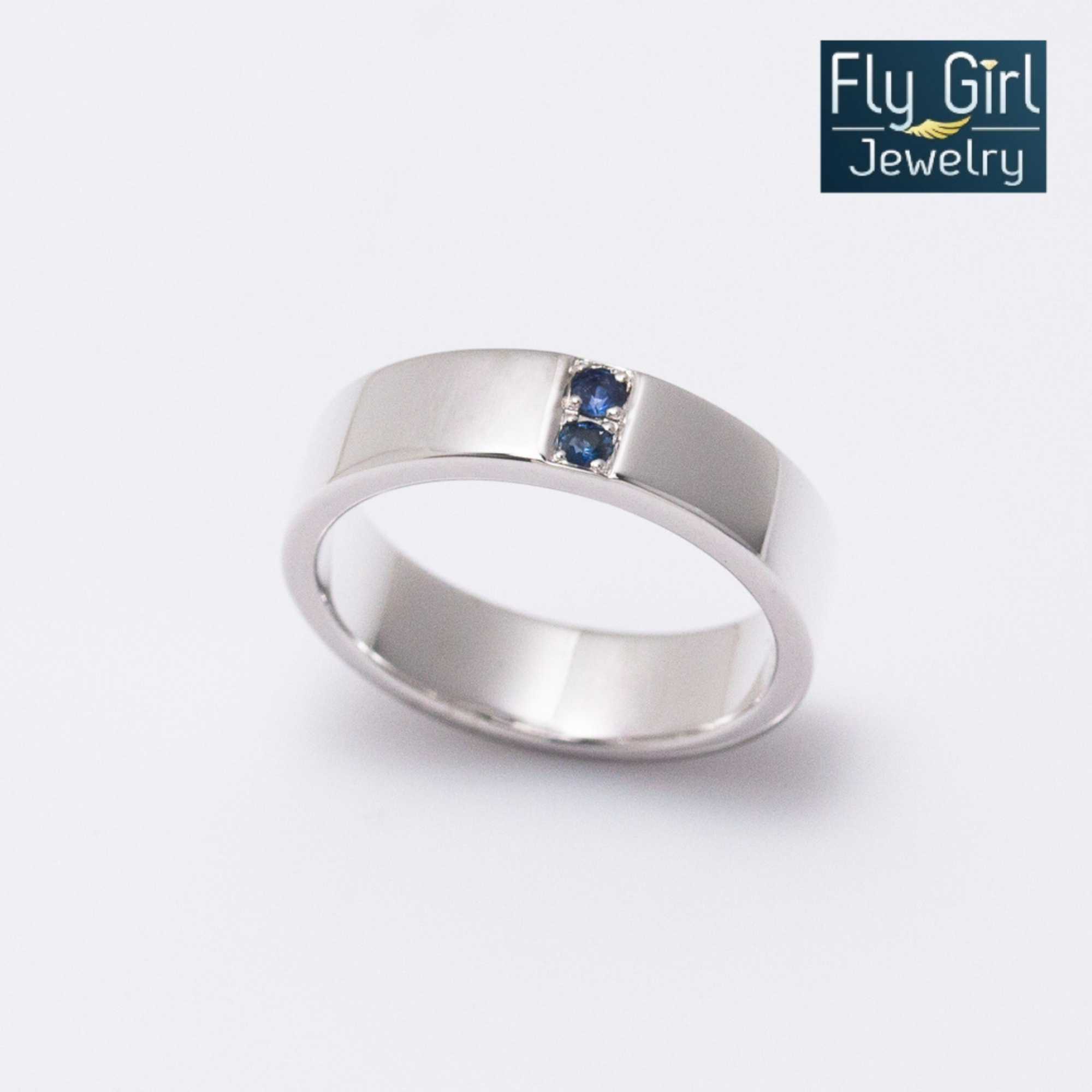 แหวนราศีกันต์ เงินแท้ พลอยไพลินแท้ แบบเรียบหรูดูดี ใส่ได้ทั้งหญิงและชาย