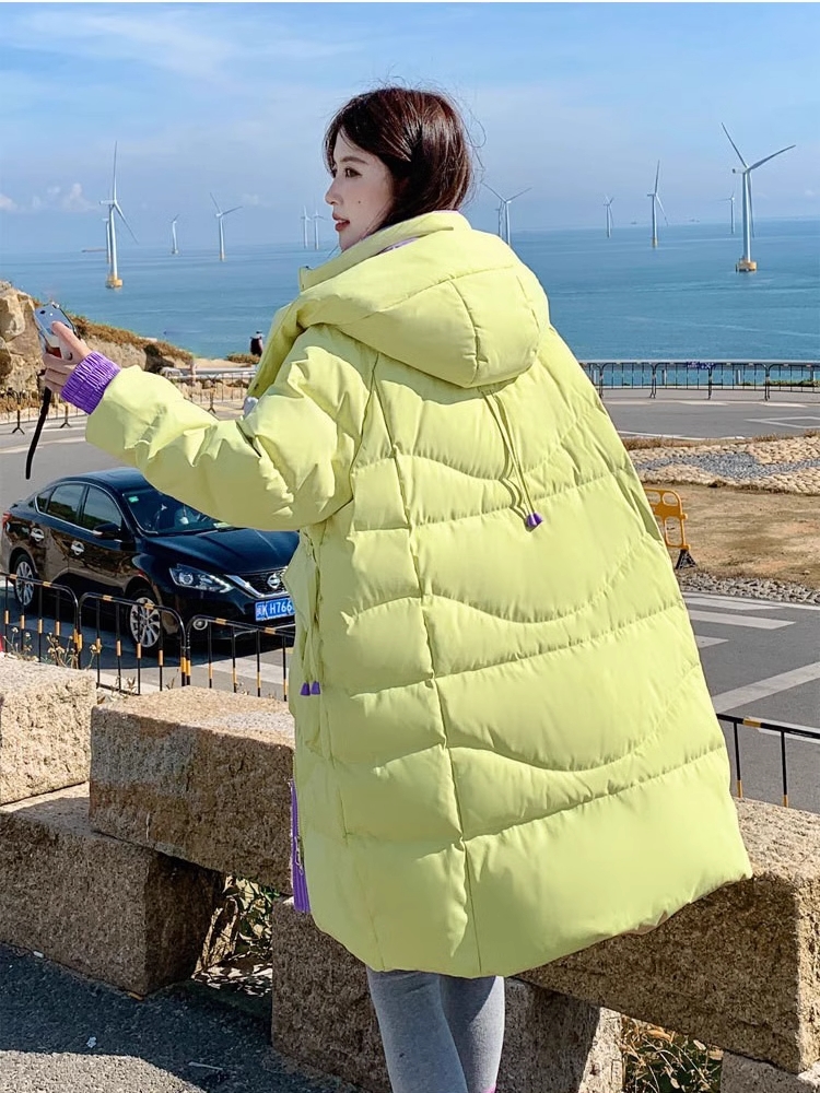 2324-0007 เสื้อกันหนาวขนเป็ดขาว มีHoodนะคะ