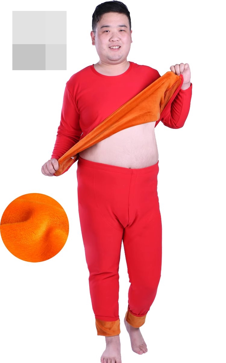 M2324-0025 ลองจอนผู้ชายไซส์ใหญ่ บุกำมะหยี่ด้านใน เพิ่มความอุ่นให้ร่างกาย