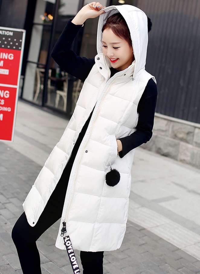 PreOrderคนอ้วน - เสื้อกั๊กแฟชั่น ผ้าร่มบุนวมยาว มี Hood สี : ขาว / ดำ / แดง / เขียว / เทา / ชมพู