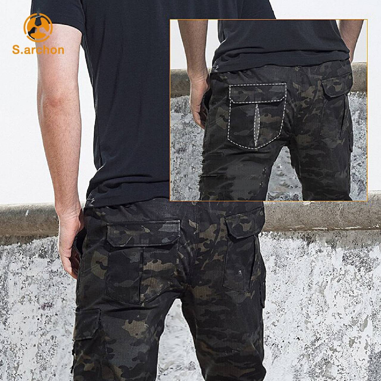 กางเกง S.Archon V6C ขาจั๊ม เอวยางยืด