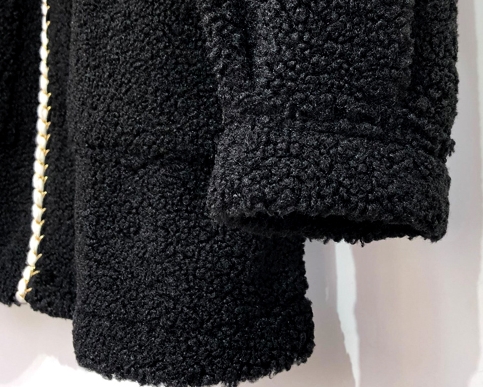 CS0002 เสื้อกันหนาวไซส์ใหญ่ ขนแกะ สีดำ