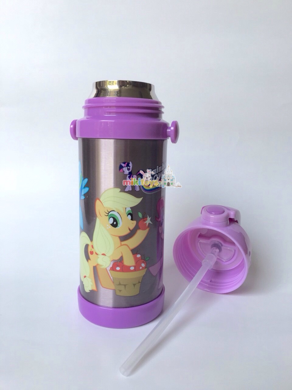 กระติกน้ำ มาย ลิตเติ้ลโพนี่ My little Pony~PURPLE (Rainbow Power)สีม่วง ขนาด350ml. รุ่นกดแล้วฝาเด้ง พร้อมตัวล็อค2ชั้น