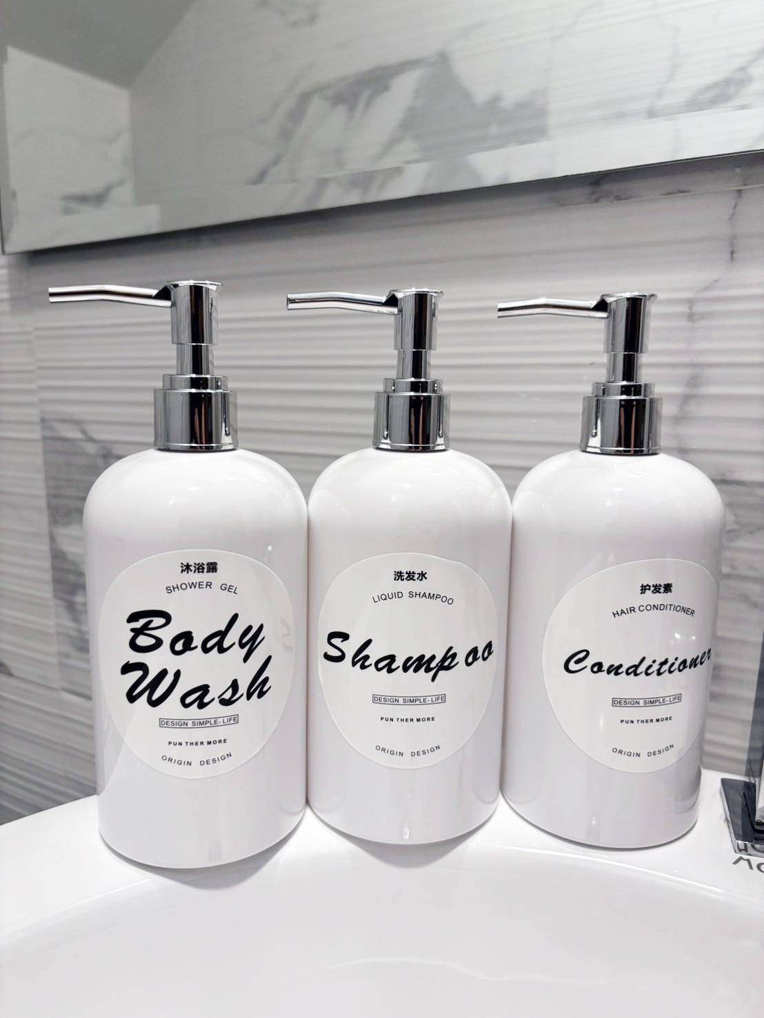 **แบบใหม่ล่าสุด** ชุดขวดรีฟิลสำหรับโรงแรม-บ้าน ขนาด 500 ml. แบบคู่ และแบบชุด 3 ขวด