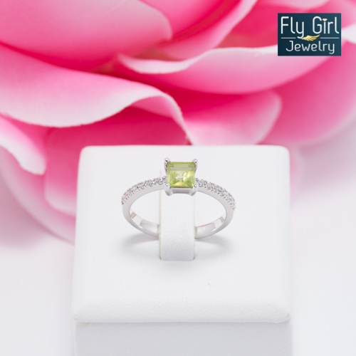 แหวนเงินแท้ พลอยเพอริดอทแท้(ราศีสิงห์)