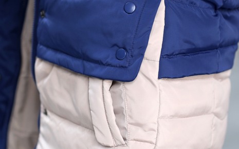 PreOrderคนอ้วน - เสื้อโค้ทไซส์ใหญ่ ผ้าร่มบุนวม ขนเฟอร์ สี : ดำเบจ / น้ำเงินเบจ