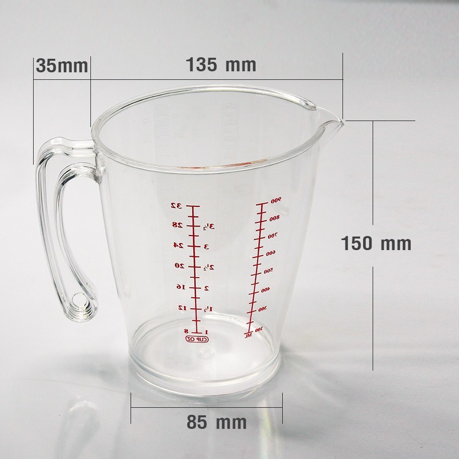 เหยือกตวงพลาสติก PS (เกรด A) 1000 ml. 1610-565
