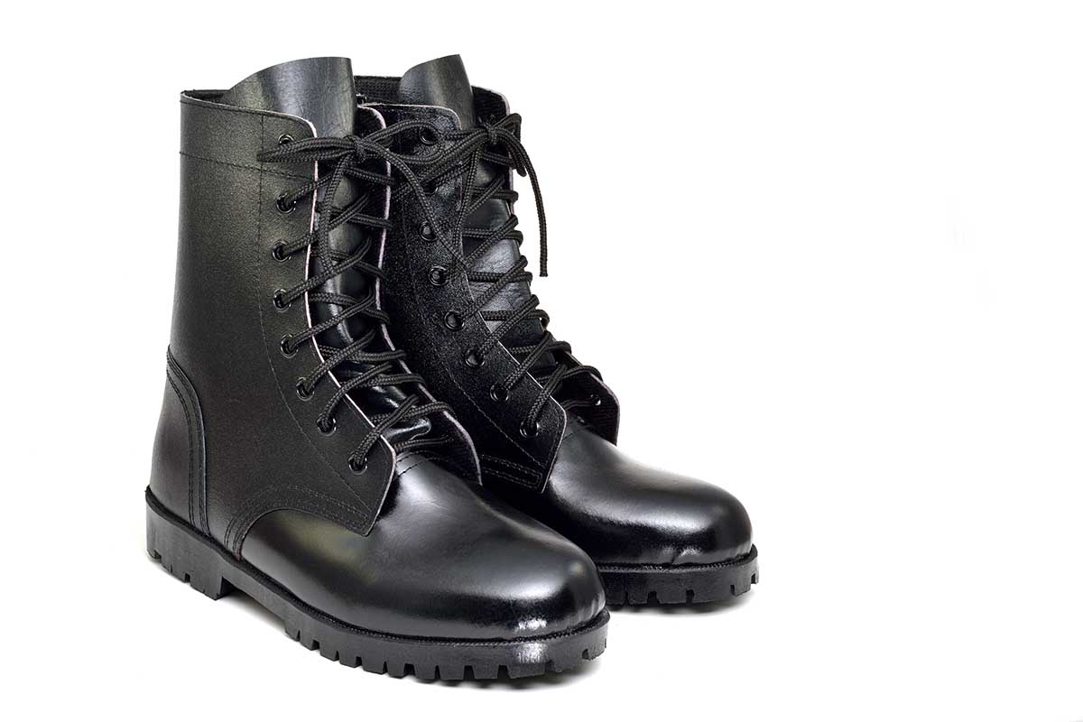 รองเท้าคอมแบท หนังแท้ ซิป