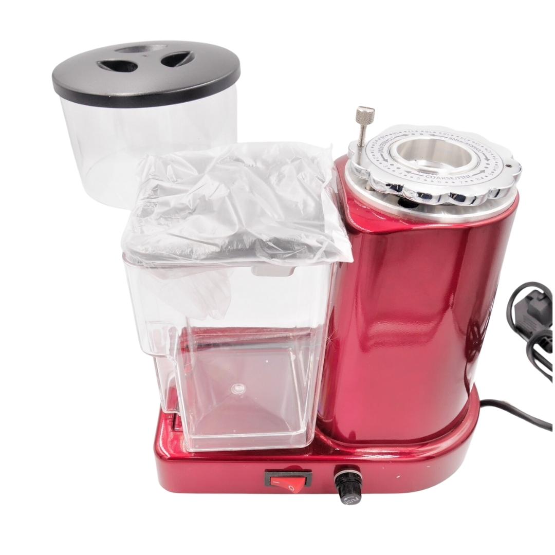เครื่องบดเมล็ดกาแฟไฟฟ้า รุ่น LD-018 รุ่น มีโถพักผงกาแฟ สีแดง รหัส 2103 (สินค้ามือหนึ่งไม่มีประกัน)