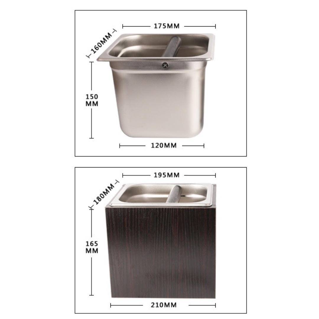 กล่องเคาะกากกาแฟไม้ลึก 15 ซม. รหัส 0337