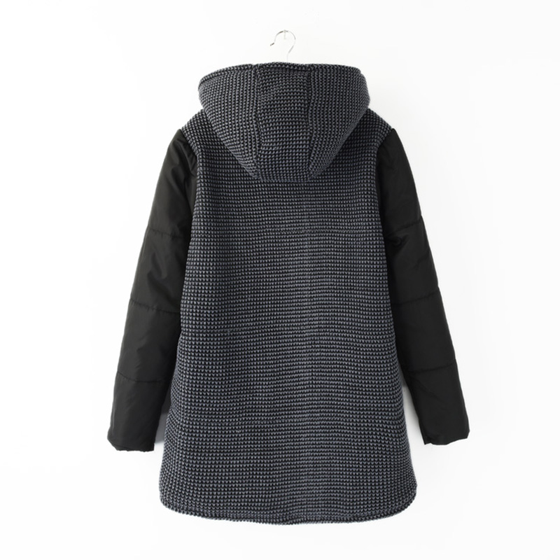 PreOrderคนอ้วน - เสื้อกันหนาวแฟชั่น ไซส์ใหญ่ คนอ้วน ผ้าฝ้ายโพลิเอสเตอร์ บุนวมหนา มีHood สีดำ