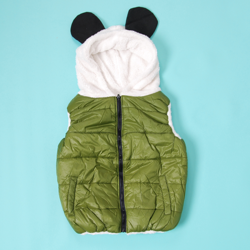 PreOrderคนอ้วน - เสื้อกั๊กกันหนาวแฟชั่น ไซส์ใหญ่ คนอ้วน ทรงแพนด้า พิมพ์หน้าแพนด้าด้านหลัง มีHoodแพนด้า สี : เขียวทหาร / ส้ม / เขียวเรืองแสง / เขียว / ดำ