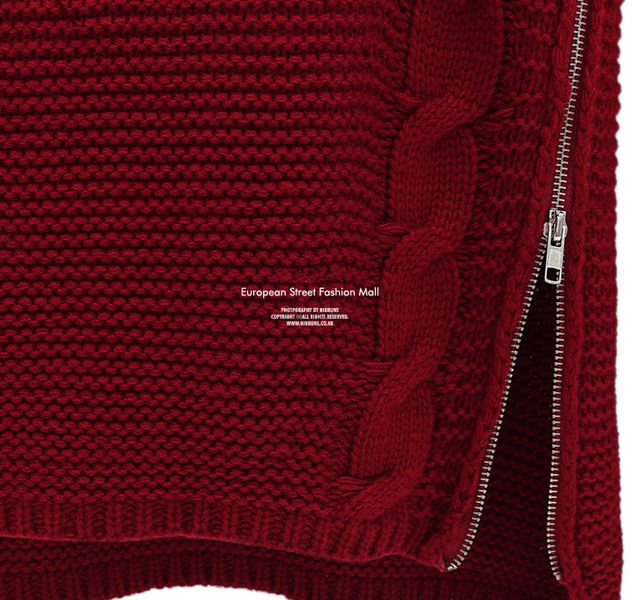 PreOrderเสื้อผ้าคนอ้วน - เสื้อกันหนาวไซส์ใหญ่ เสื้อไหมพรม ติดซิบด้านข้าง สี : น้ำเงิน / ไวน์แดง