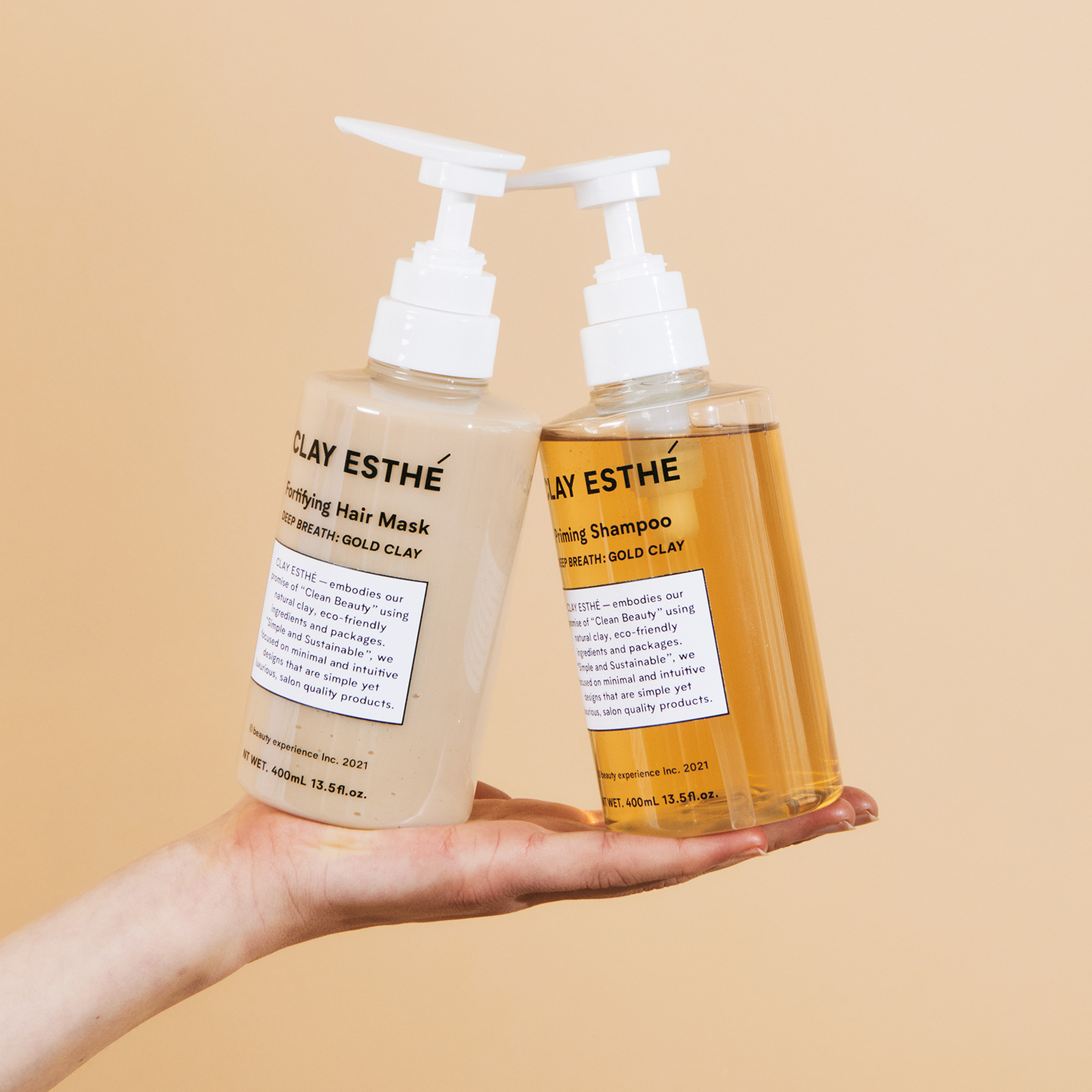 CLAY ESTHE Pink Clay เคลย์ เอช พิงค์ เคลย์ ผลิตภัณฑ์ดูแลหนังศีรษะ แชมพู มาส์ก 400ml