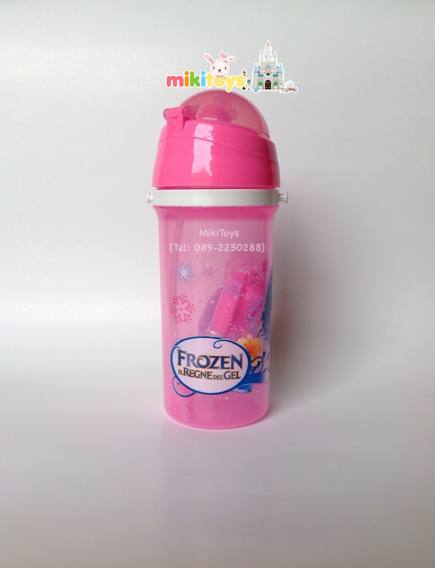 ✅กระติกน้ำโฟรเซน FROZEN ลายเอลซ่า&โอลาฟ (Elsa&Olaf) #FZ1/500 รุ่นกดฝาเด้ง สีชมพู