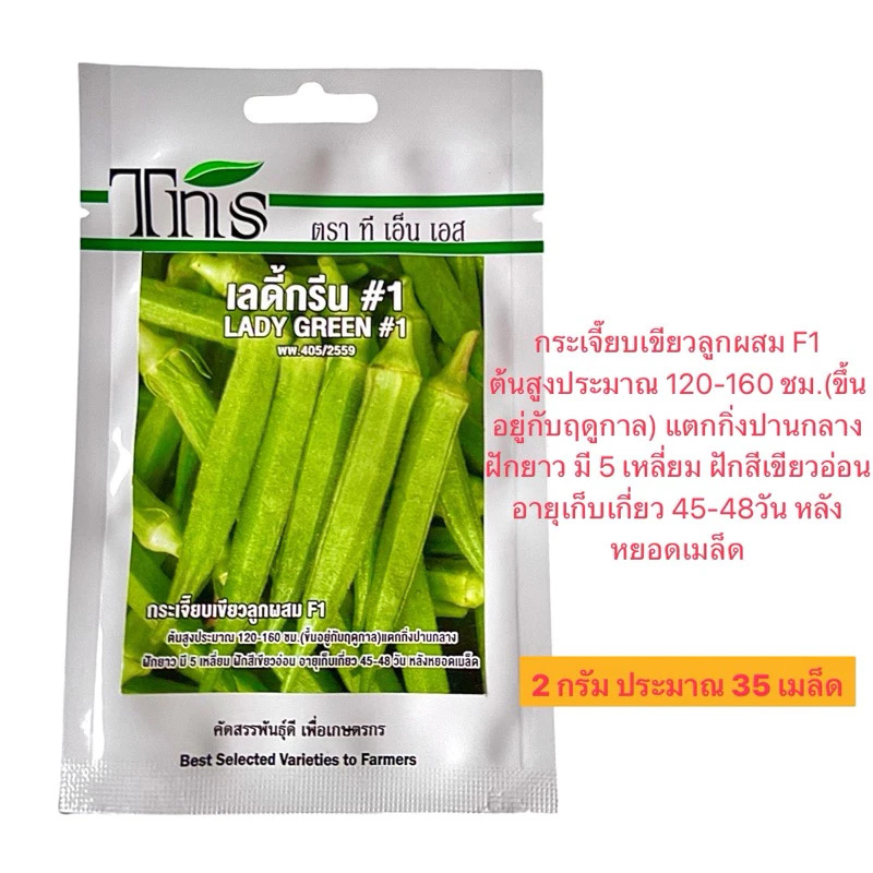 tns เมล็ด กระเจี๊ยบเขียว 5 เหลี่ยม เลดี้กรีน (2 กรัม ประมาณ 35 เมล็ด)