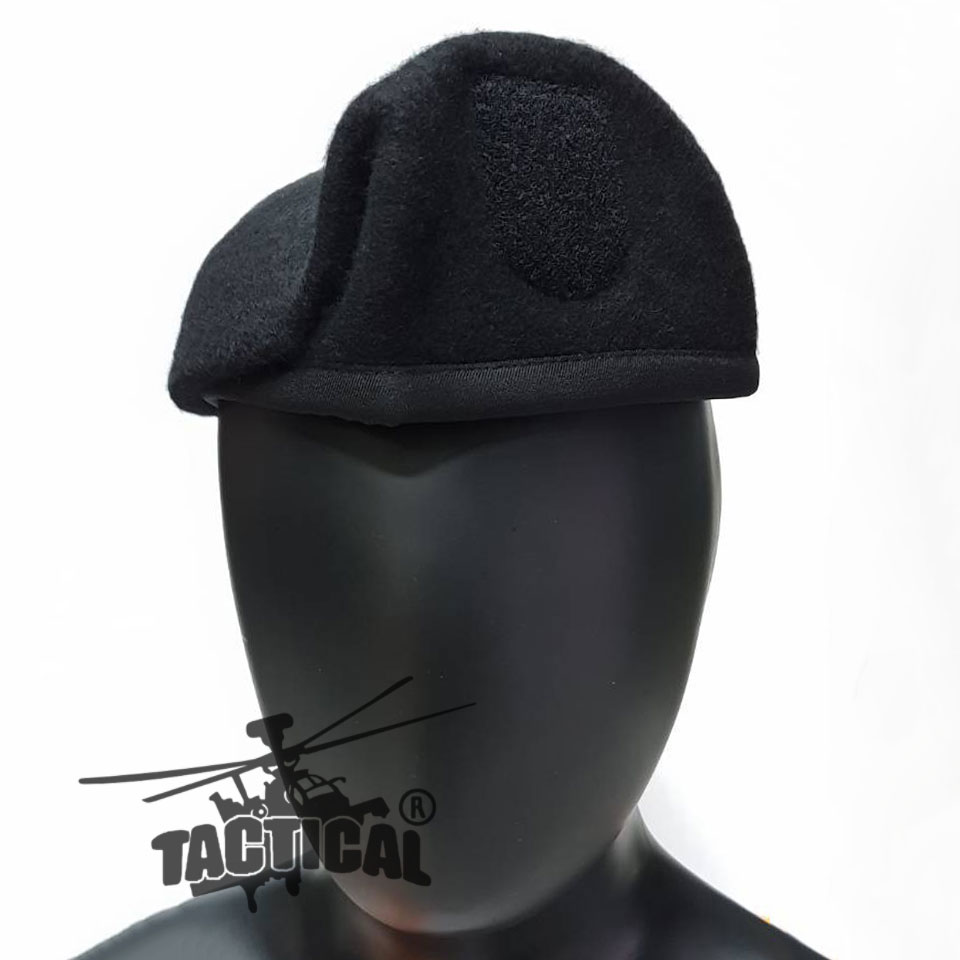 หมวกเบเร่ต์จัดทรง ขอบผ้า BBT สีดำ อย่างดี