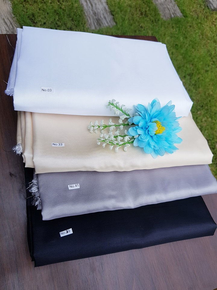 ผ้าไหมสังเคราะห์ทอเครื่องสีพื้น Plain Synthetic Silk