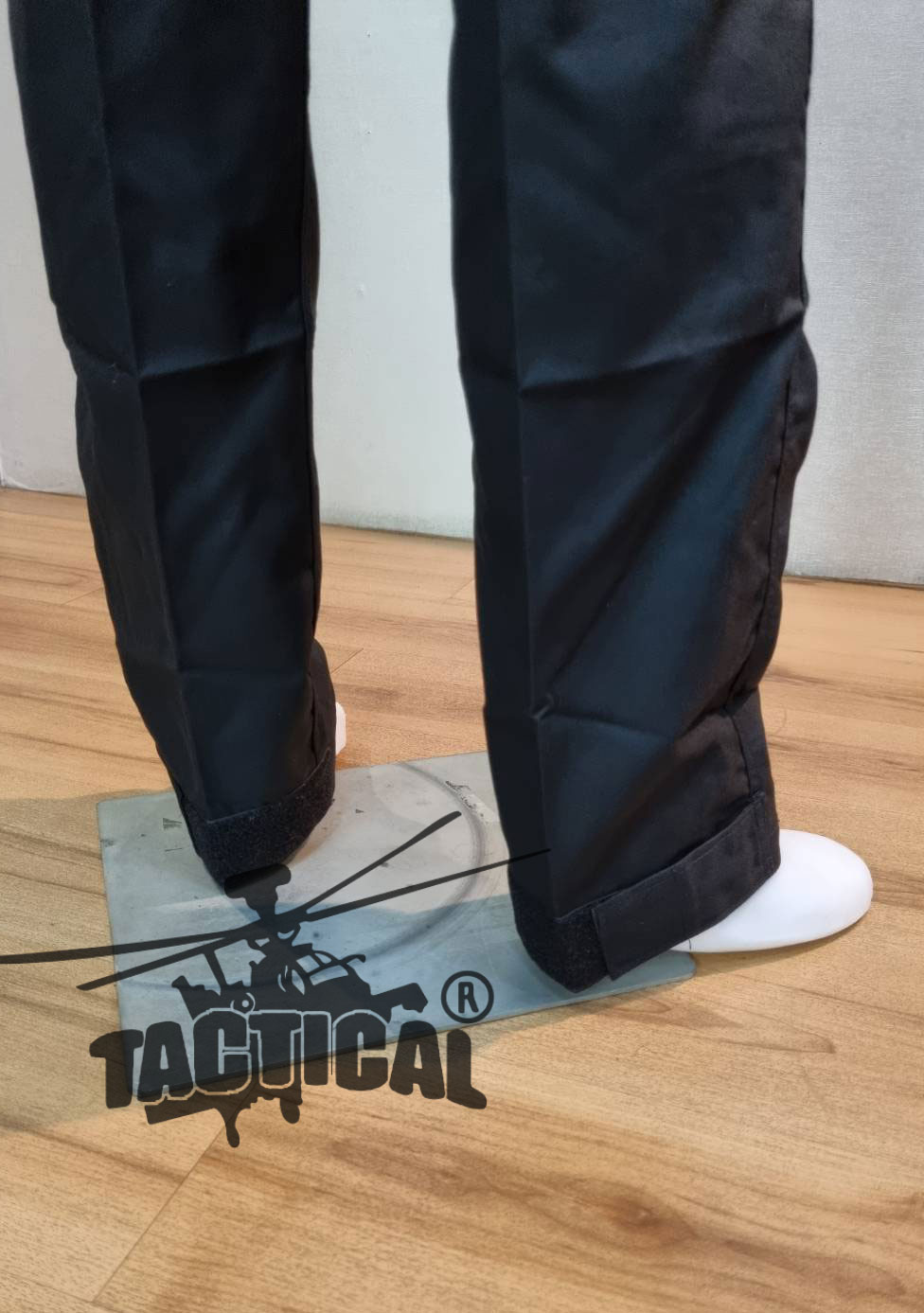 กางเกงเดี่ยวรุ่น 11 ดำ ผ้าหนานุ่ม (มีตีนตุ๊กแกปลายขา)