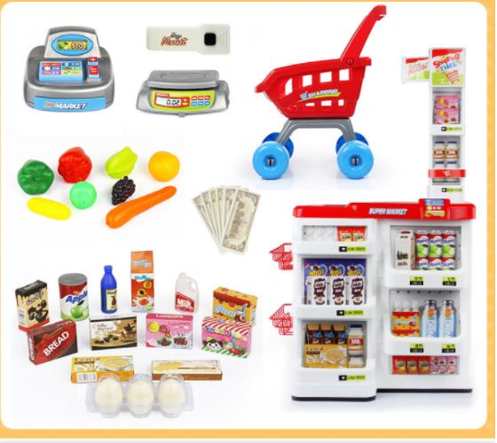 ของเล่นแคชเชียร์ พร้อมเคาท์เตอร์ขายของและอุปกรณ์ครบสุดอลังการ