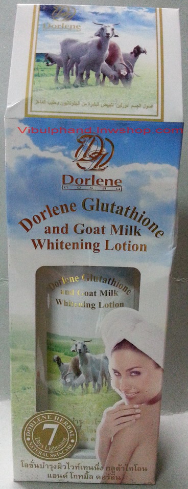 Dorlene Glutathione and Goat Milk Whitening Lotion ดอร์ลีนโลชั่นบำรุงผิวไวท์เทนนิ่ง กลูต้าไทโอนแอนด์โกทมิลค์