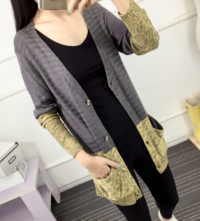 PreOrderคนอ้วน - เสื้อไหมพรมกันหนาวไซส์ใหญ่ ไม่หนา สีเทาเหลือง