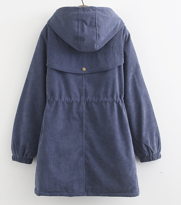 Pre190002 - PreOrder - เสื้อกันหนาว ผ้าลูกฟูก บุขนด้านใน สี น้ำเงิน / น้ำตาล / ดำ