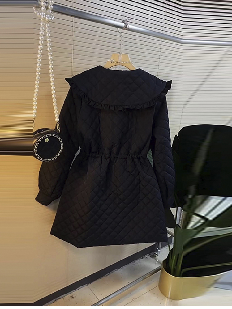 CS0004 เสื้อกันหนาว คาดิแกน คอปกตุ๊กตา งานโพลิเอสเตอร์ เอวรูดเข้าออกได้