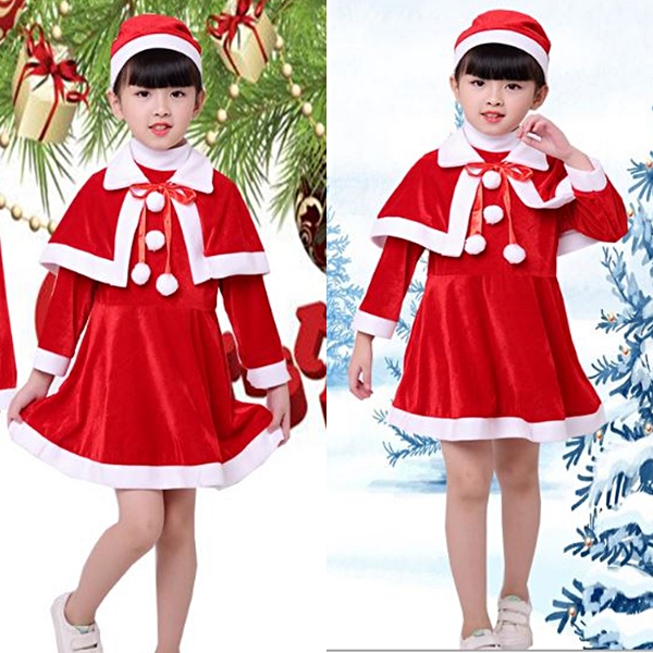 ชุดแฟนซีคริสต์มาสชุดแซนตี้เด็กหญิงสวยครบเซต