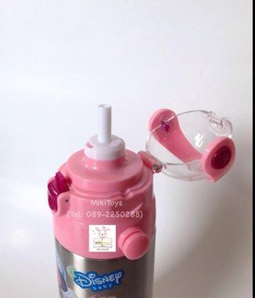 กระติกน้ำมินนี่เมาส์ Disney MinnieMouse สีชมพู-เงิน ลายด้านเดียว --Good Luck Disney Baby-- แถมฟรี!! ถุงหุ้มช่วยรักษาอุณหภูมิ1ถุงและแปรงล้างหลอด1ชิ้นค่ะ^^
