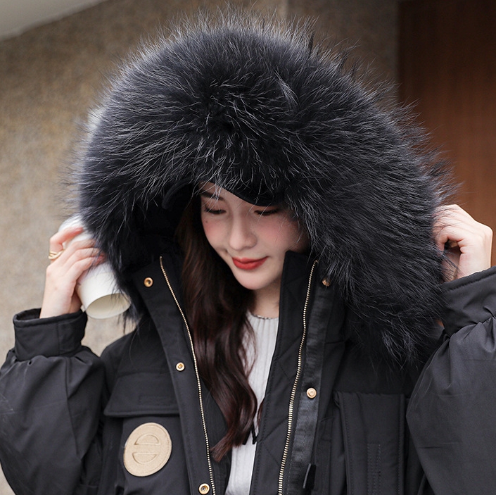 2324-0078 เสื้อกันหนาวไซส์ใหญ่ งานขนเป็ดนะคะ เฟอร์ถอดได้