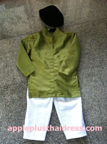 AID40 ชุดอินโดนีเซียชาย เสื้อสีเขียวกางเกงขาว(ไม่รวมหมวก)