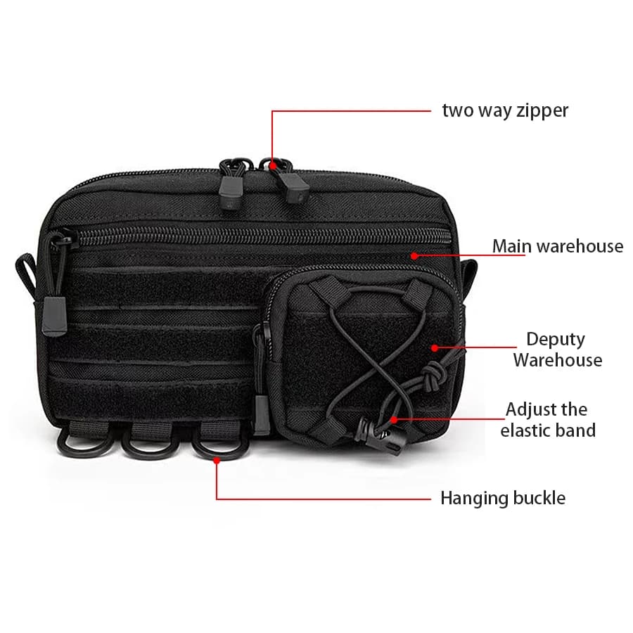 กระเป๋าคาดเอว EDC ระบบ Molle พร้อมช่องเก็บของหลายชั้น