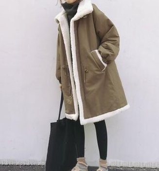 CO-004 เสื้อกันหนาว ผ้าฝ้ายบุขน หนา สีกากี / ดำ