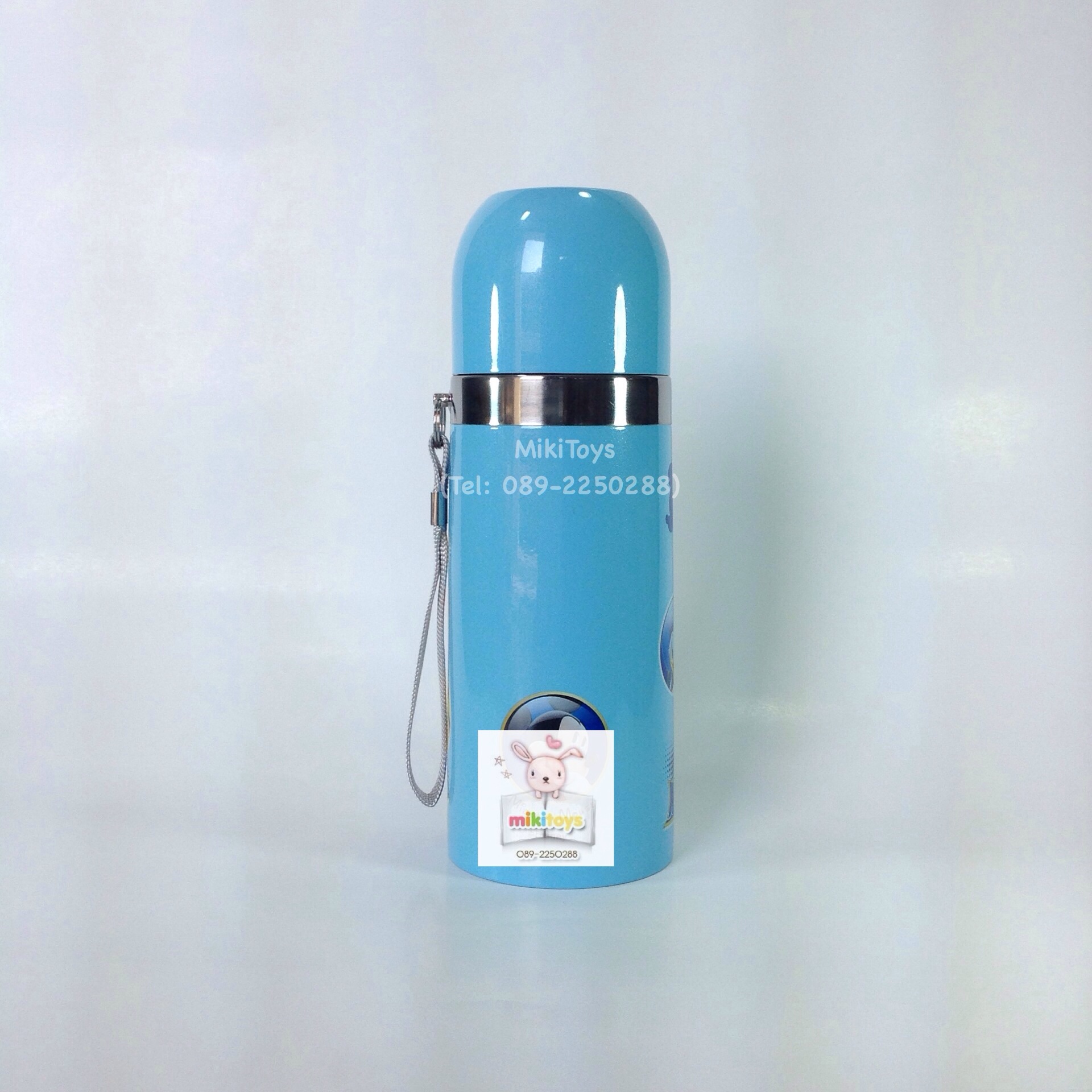 กระติกน้ำสำหรับเด็ก มิกกี้เมาส์ สีฟ้า Mickey Mouse เก็บอุณหภูมิร้อน-เย็น แบบกดปุ่มยกเท ฝาเป็นแก้วค่ะ ^^