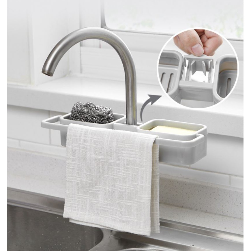 Akachan ที่วางสบู่ อุปกรณ์ล้างจาน แบบ 2 ถาดคู่