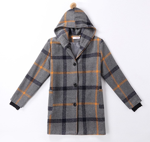 PreOrderคนอ้วน - เสื้อโค้ทกันหนาว ผ้าวูลขนสัตว์ มีซับใน สี : เทา / น้ำเงินแดง