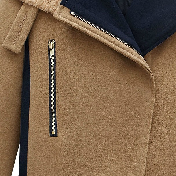 PreOrderคนอ้วน - เสื้อกันหนาวแฟชั่น ไซส์ใหญ่ คนอ้วน เสื้อโค้ทผ้าขนสัตว์ หนา สี : เทา / น้ำตาล