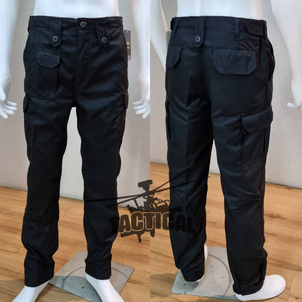 กางเกงเดี่ยว ACU(2) ดำ ผ้าหนานุ่ม (มีตีนตุ๊กแกปลายขา)