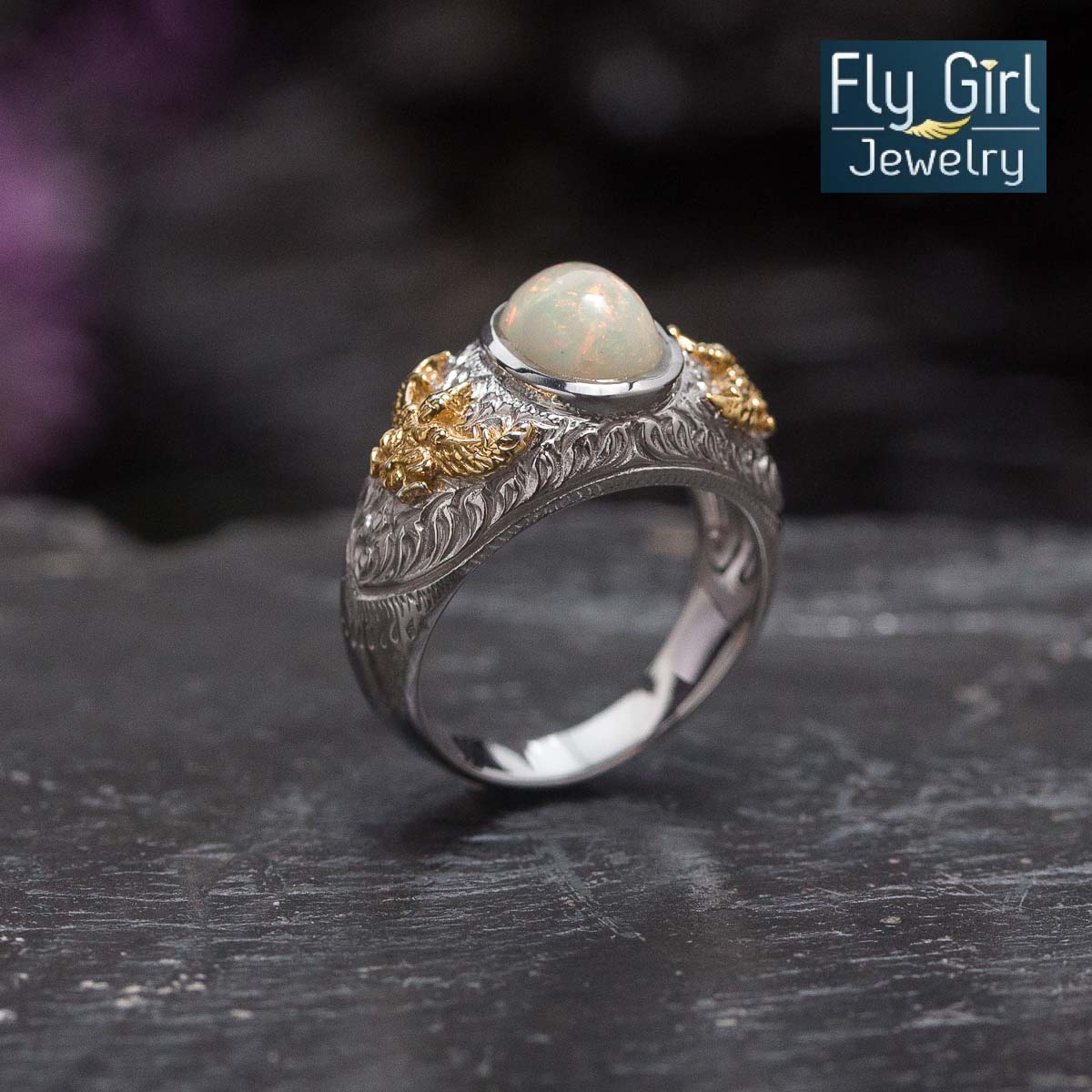 แหวนครุฑ เงินแท้พลอยโอปอลแท้ ใส่เสริมดวงผู้ที่เกิดราศีตุลย์ บารมีองค์ครุฑ สู่ความเจริญรุ่งเรืองของชีวิต ล้างอาถรรพ์และคุณไสย์ทั้งปวง unisex ใส่ได้ทั้งหญิงและชาย